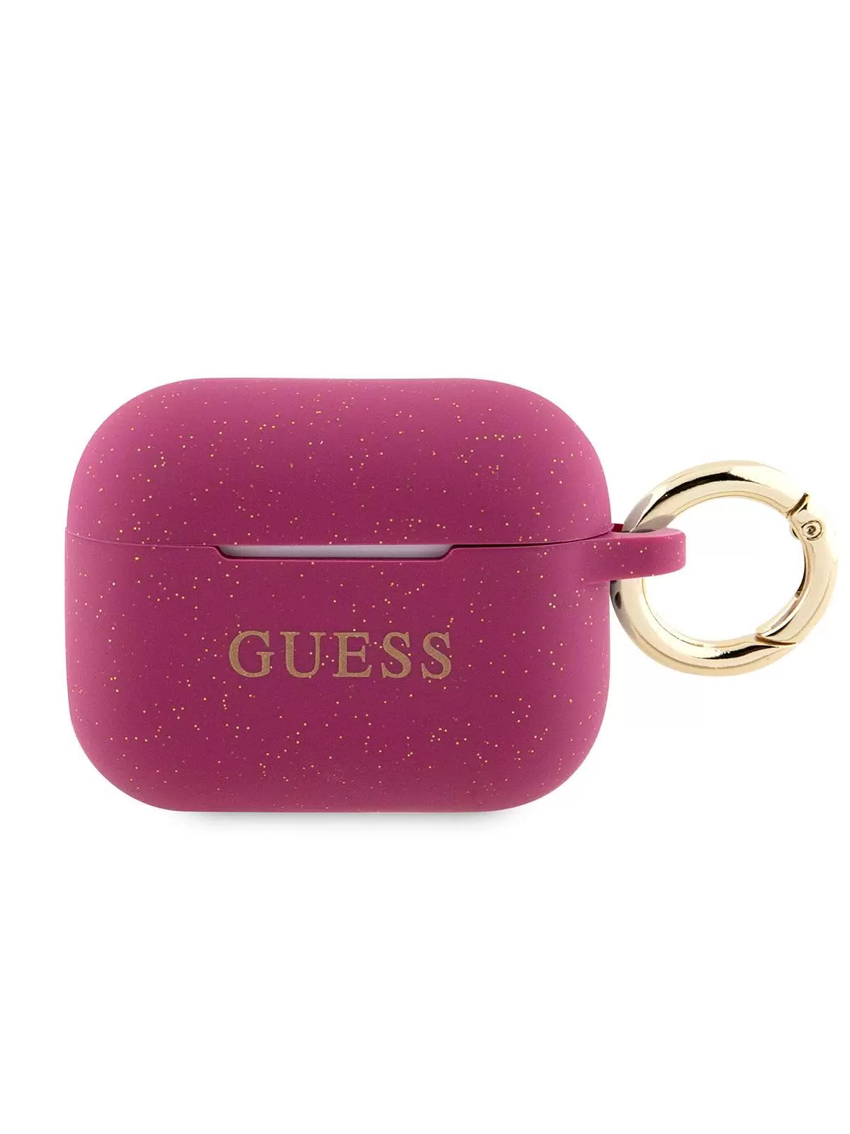 Чехол Guess для Airpods Pro 3 Silicone with ring Glitter/Fuchsia