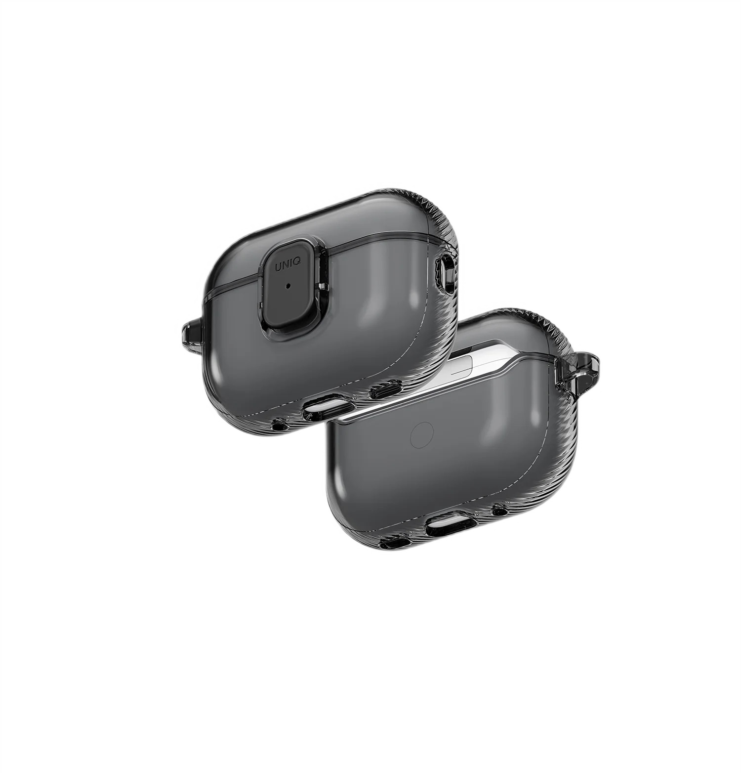 Чехол Uniq для Airpods Pro 3 Glase PRO TPU Lock case, Глянцевый дымный