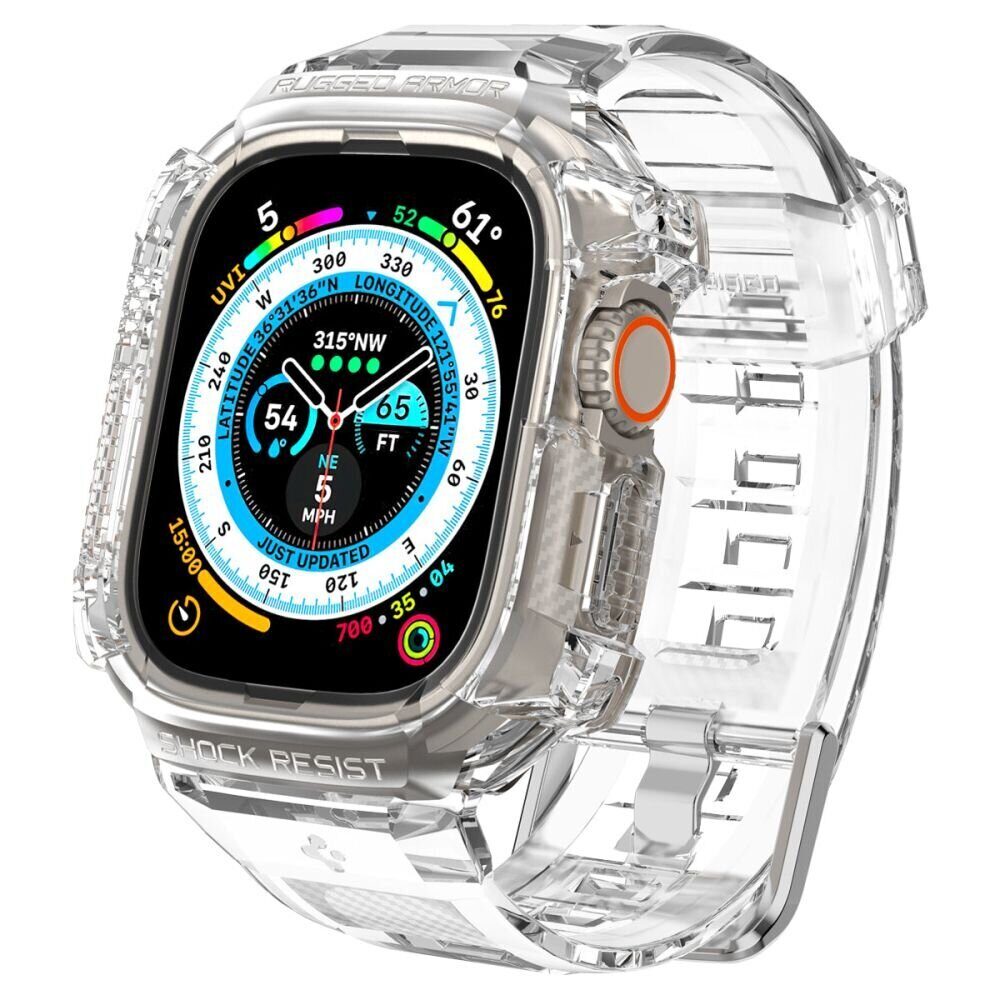 Ремешок+защитный чехол SPIGEN RUGGED ARMOR ”PRO” для Apple Watch Ultra 1 / 2 (49 мм), Прозрачный